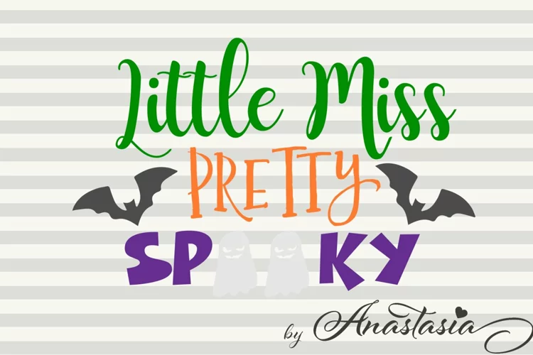 Little Miss Spooky Cut Ready SVG - Halloween Quote Cutting File