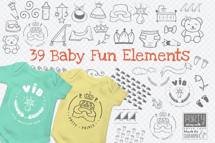 Baby Fun Graphics with 39 elements example image 1