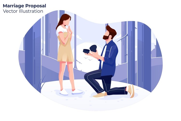 Marriage Proposal - Vector Illustration example image 1
