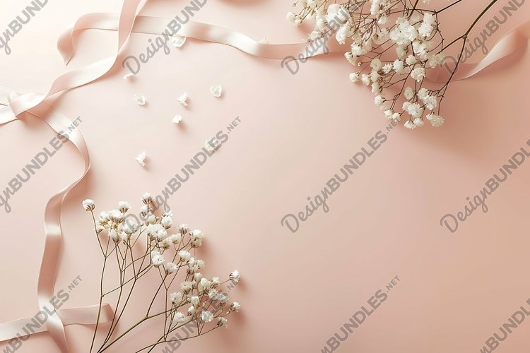 Minimalist Wedding Mockup. Wedding flat lay mockup backdrop example image 1