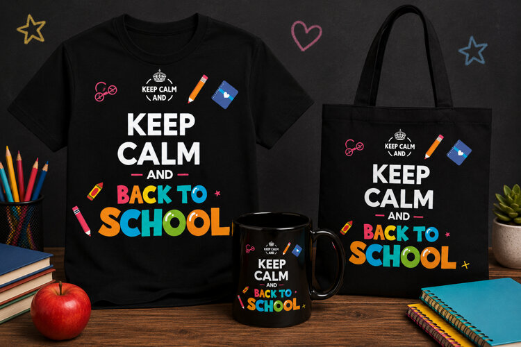 Keep Calm Back to School PNG, Teacher Classroom Clipart example image 1