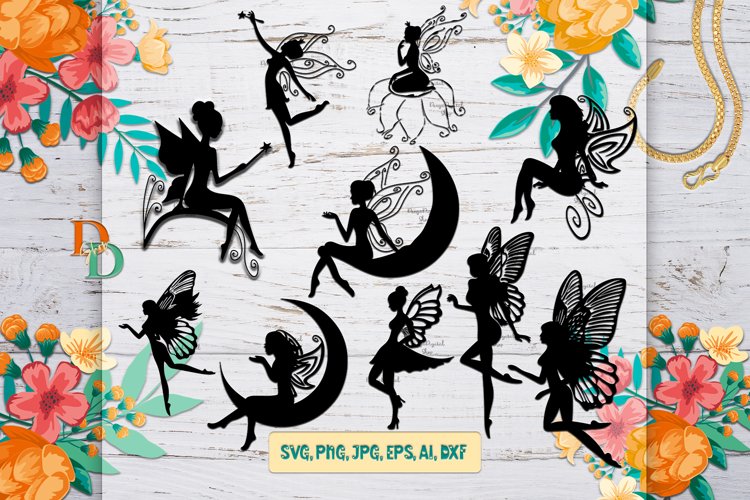 Fairies Download SVG, Fairy printable digital, Fairies Image example image 1