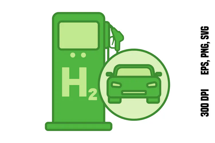 Green Hydrogen Refilling Icon