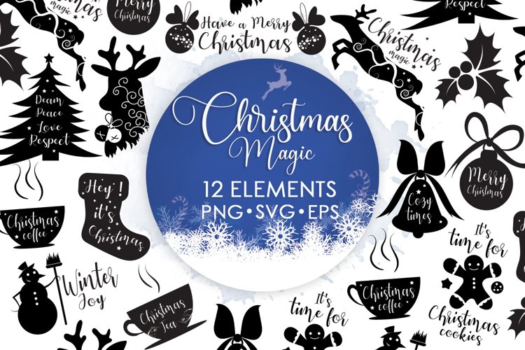 Christmas Bundles, Christmas Svg, Reindeer Svg, Ornament Svg example image 1