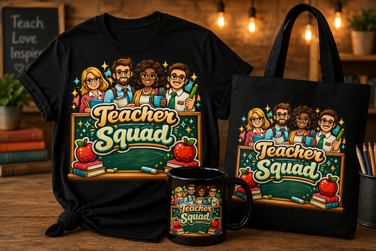Teacher Squad PNG | Teacher Team Sublimation Design