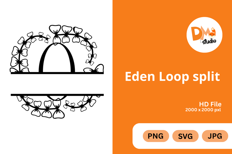 Eden Loop Split - Modern Monogram with Editable Center