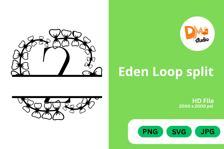 Eden Loop Split - Modern Monogram with Editable Center
