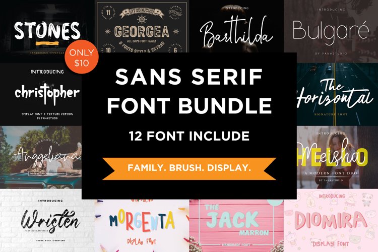 Sans Serif Font Bundle example image 1