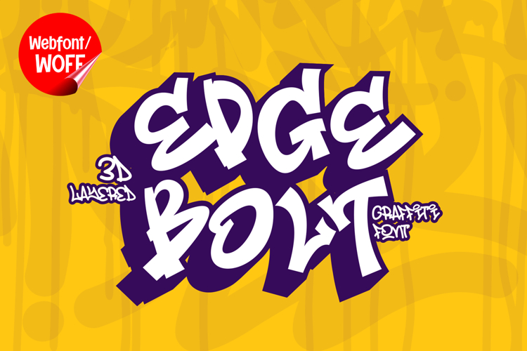 Edge Bolt | 3D Shadowed Graffiti Webfont for Bold Urban Idea