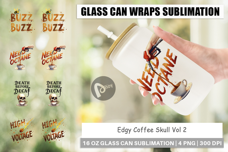 Coffee Skull Humor Quotes Glass Can