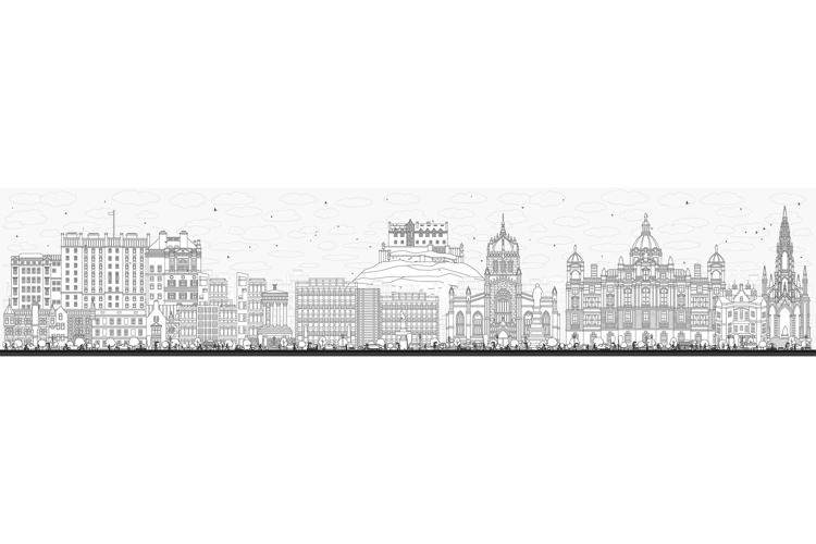 Edinburgh outline city skyline