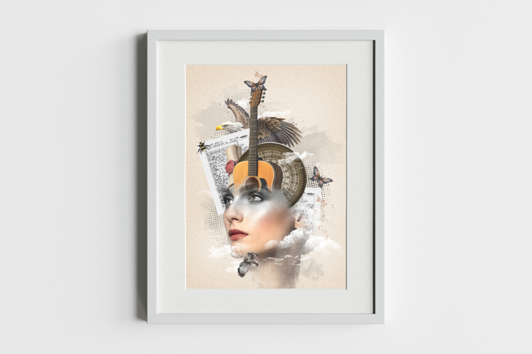 Surreal Musical Muse Digital Collage Art