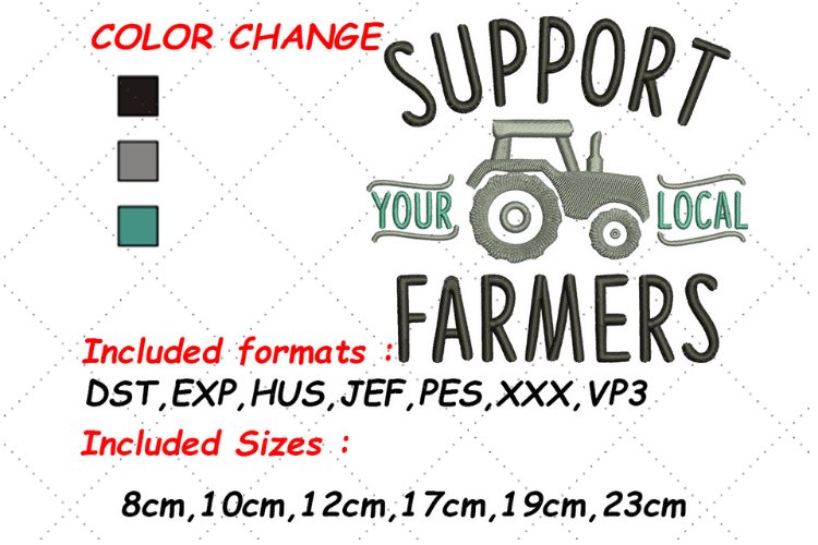 Farmer Embroidery, Tractor Embroidery, Gift for Farmers example image 1