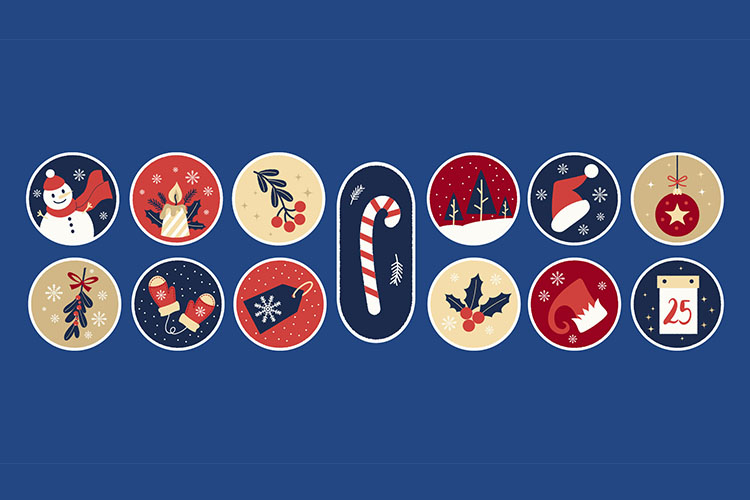 Merry Christmas Round Sticker Planner | Printable digital