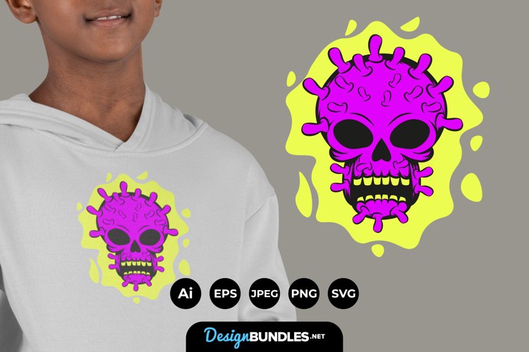 Corona Skull for T-Shirt Design example image 1