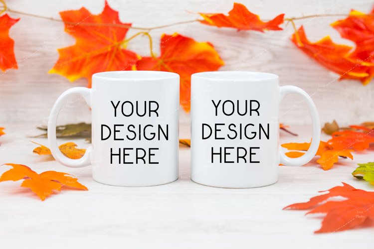 Mug Mockup 11 Oz Blank White Coffee Cup Fall Mock up example image 1