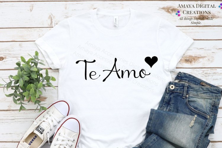 Te Amo SVG, Instant Download example image 1