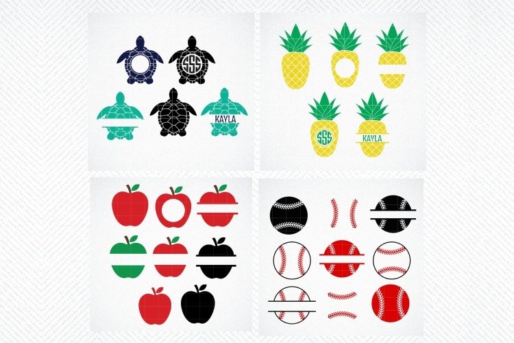 Monogram Bundle, Split Monogram Bundle SVG CUT FILES example image 1