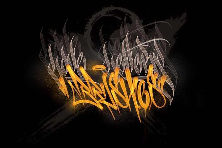 LOVE LETTERS CALLIGRAFFITI BRUSH PACK FOR PROCREATE example image 1