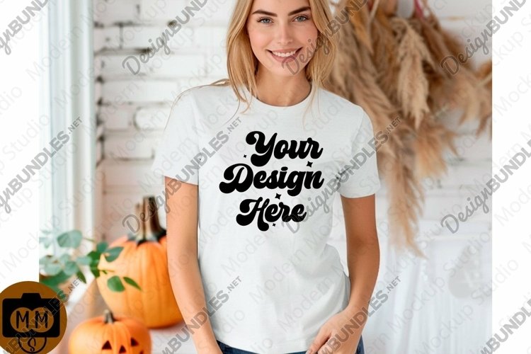 White Tshirt Mockup Image 13