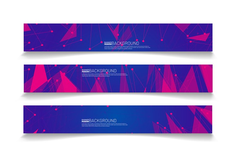 set rectangular banner background. modern abstract vector