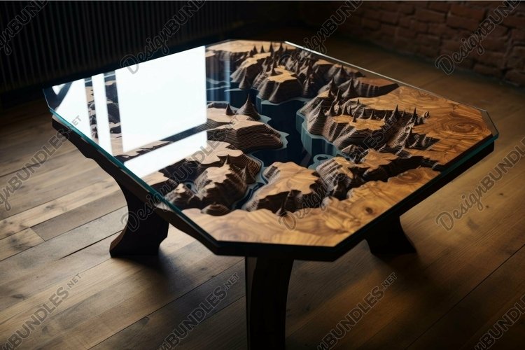Unpolished Wooden table blur. Generate Ai