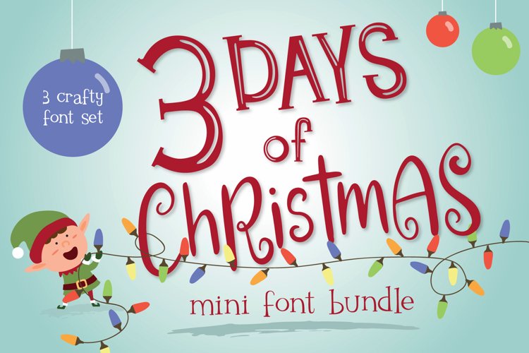 Mini Font Bundle - 3 Days of Christmas example image 1