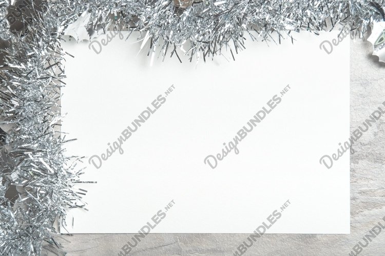 Stock photoChristmas silver decoration mockup template example image 1