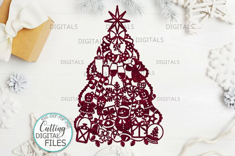 Assorted Christmas Tree Decoration svg laser cut papercut