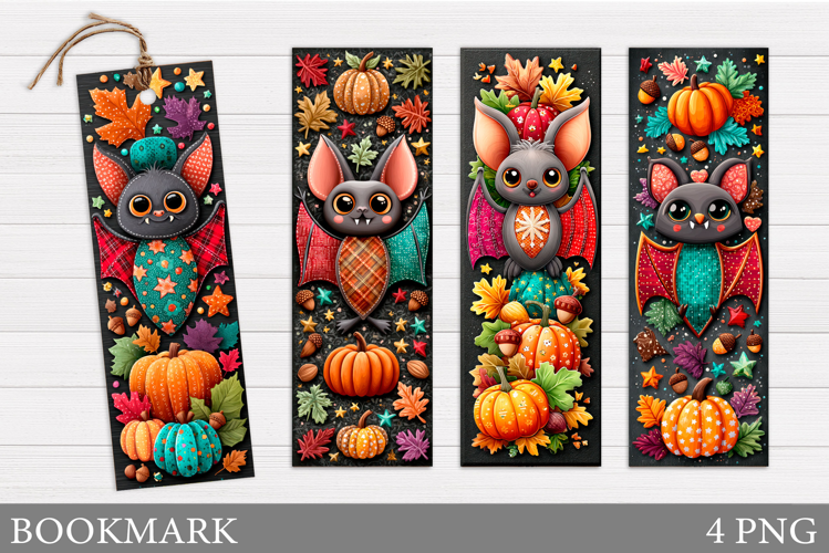 Bat Bookmark Design. Halloween Bookmark Sublimation