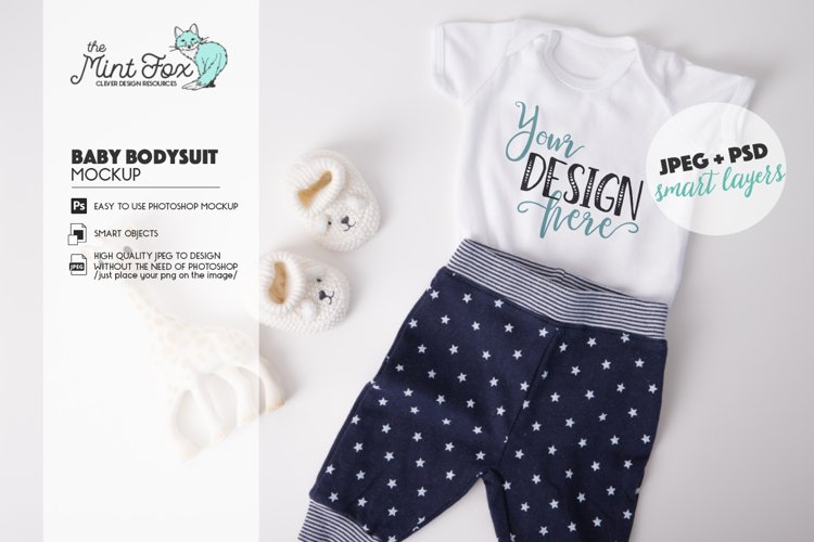 Baby Bodysuit Mockup | Kids New Born Mock Up