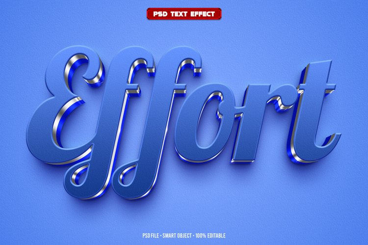 Effort 3D editable text effect example image 1