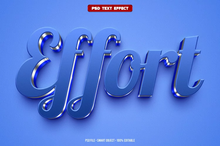 Effort 3D editable text effect