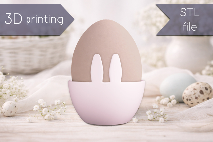 Bunny Easter Egg Holder stl, 3d printable home decor