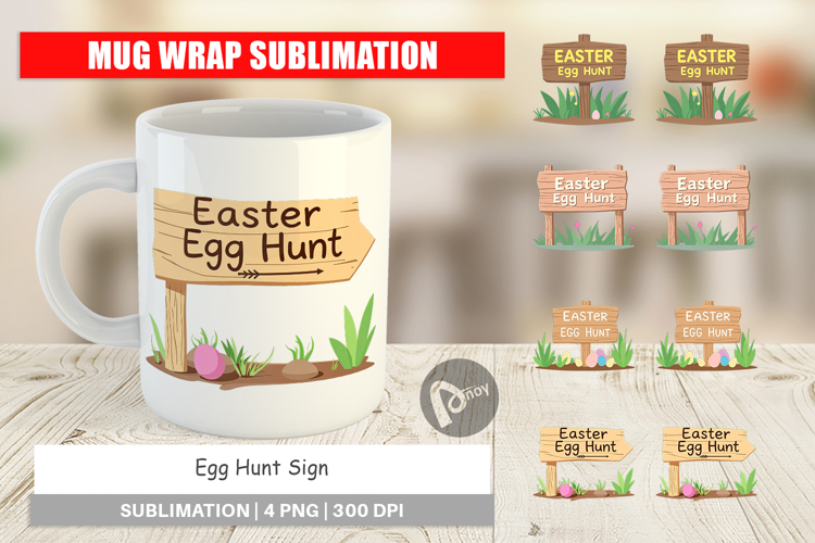 Mug Wrap Egg Hunt Sign