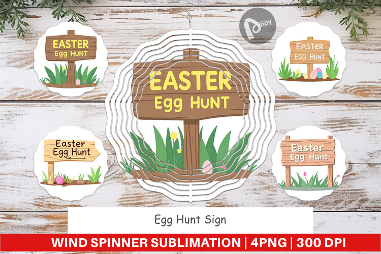 Wind Spinner Egg Hunt Sign example image 1