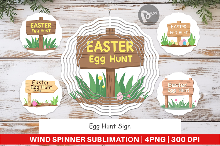 Wind Spinner Egg Hunt Sign