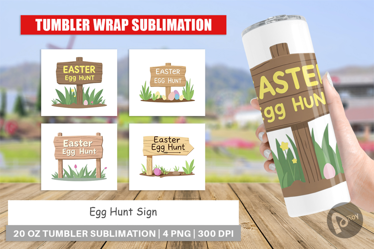 Tumbler Egg Hunt Sign