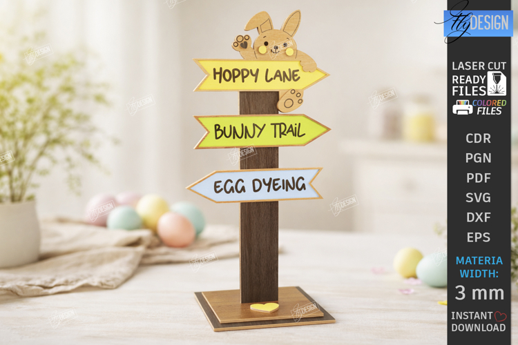 Easter Egg Hunt Sign Laser Cut | Outdoor Easter Sign Stakes