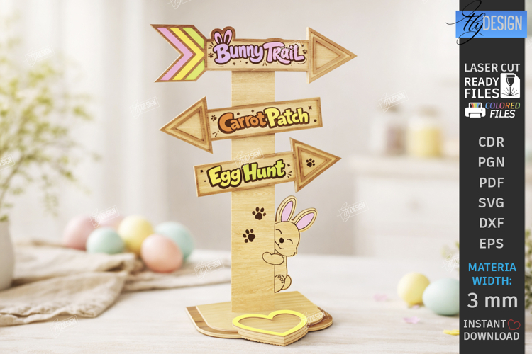 Easter Egg Hunt Sign Laser Cut | Outdoor Easter Sign Stakes