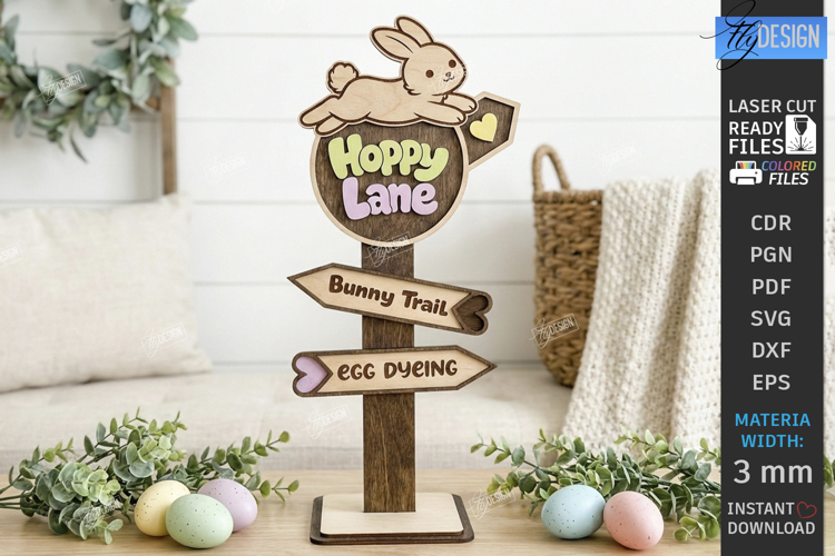 Easter Egg Hunt Sign Laser Cut | Outdoor Easter Sign Stakes