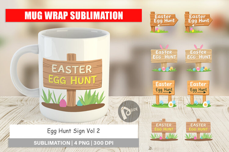 Mug Wrap Egg Hunt Sign example image 1