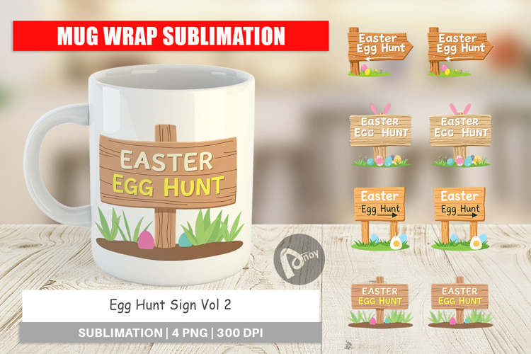 Mug Wrap Egg Hunt Sign