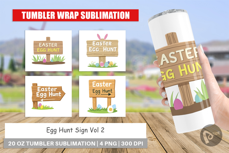 Tumbler Egg Hunt Sign