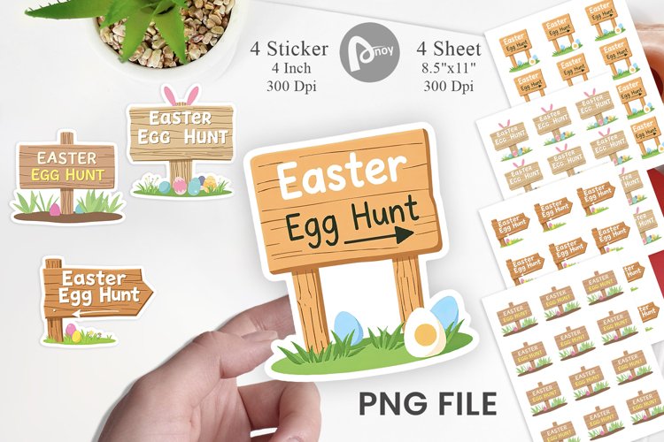 Egg Hunt Sign Sticker
