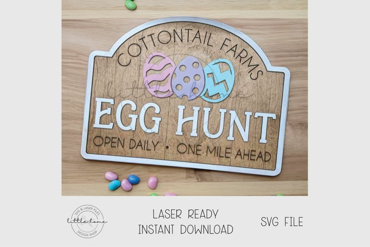 Easter Egg Hunt Sign, Cottontail Farms, Easer Door Sign example image 1