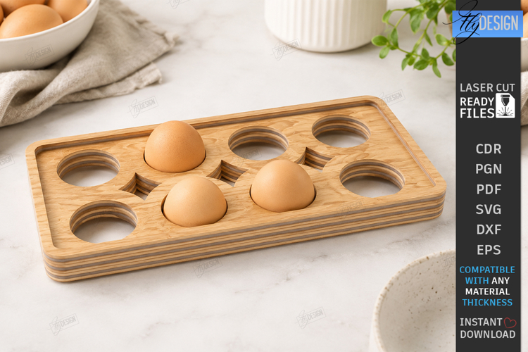 Egg Organizer Laser Cut | Egg Holder | Egg Storage | Kitchen
