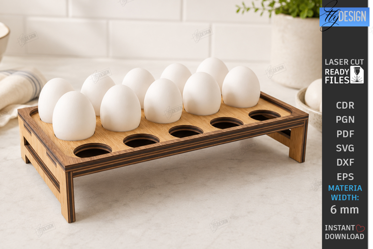 Egg Organizer Laser Cut | Egg Holder | Egg Storage | Kitchen