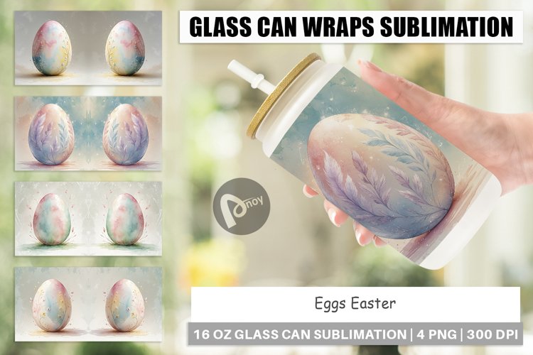 Glass Can Wraps Eggs Easter example image 1