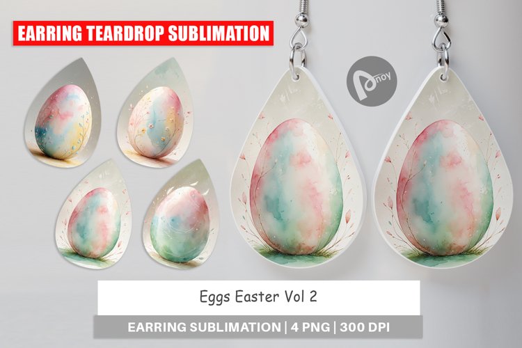 Earring Teardrop Eggs Easter example image 1